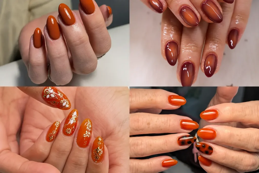 burnt orange nails ideas