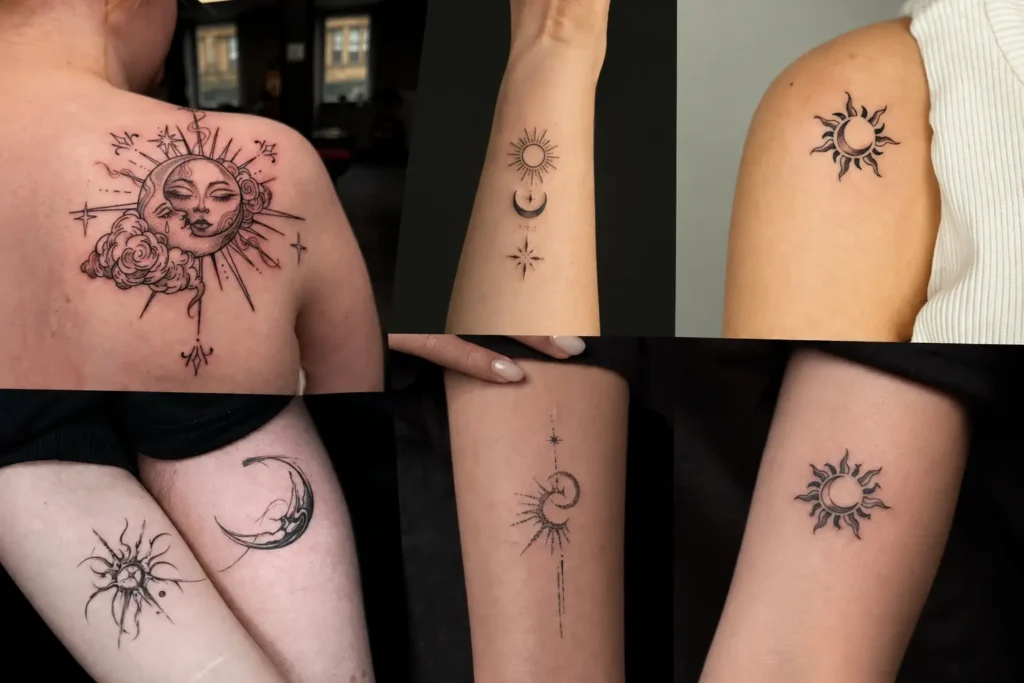 moon and sun tattoos ideas