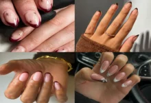 pretty fall nails autumn french