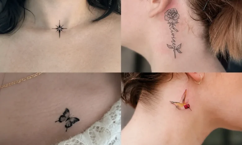 small neck tattoo