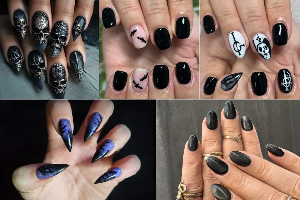 black halloween nails image