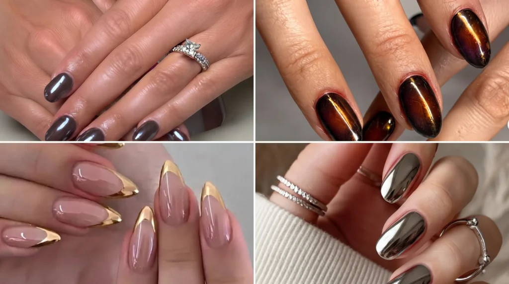 fall chrome nails image
