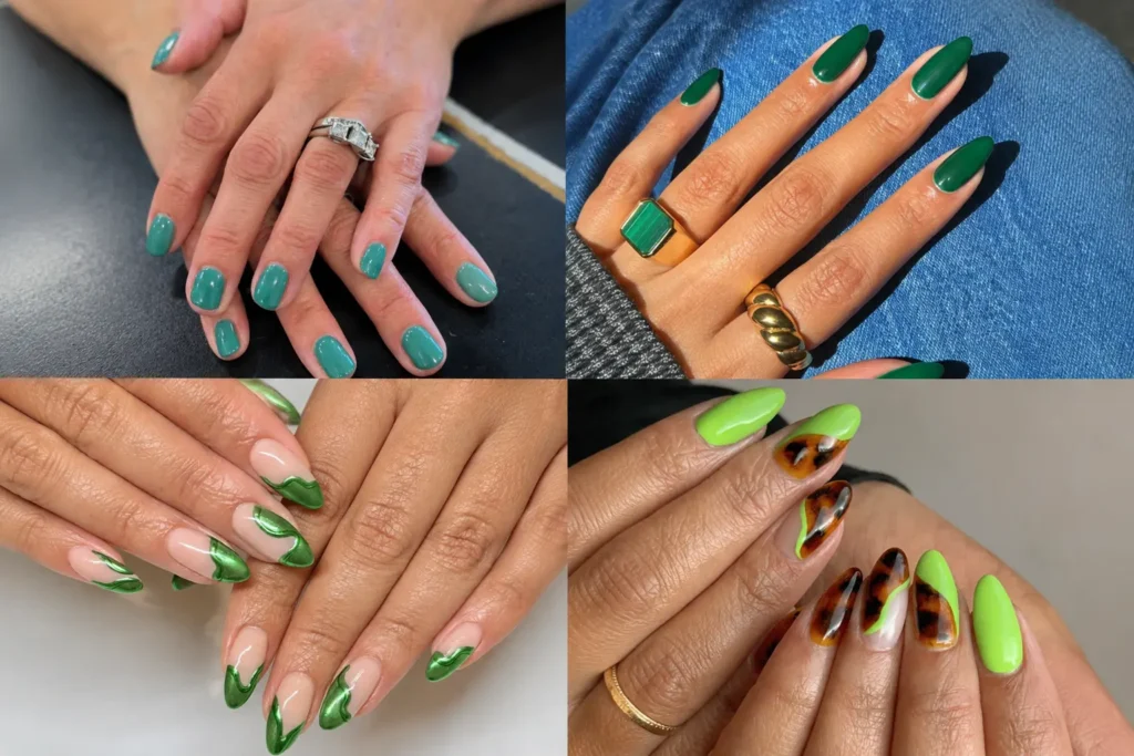 green fall nails image