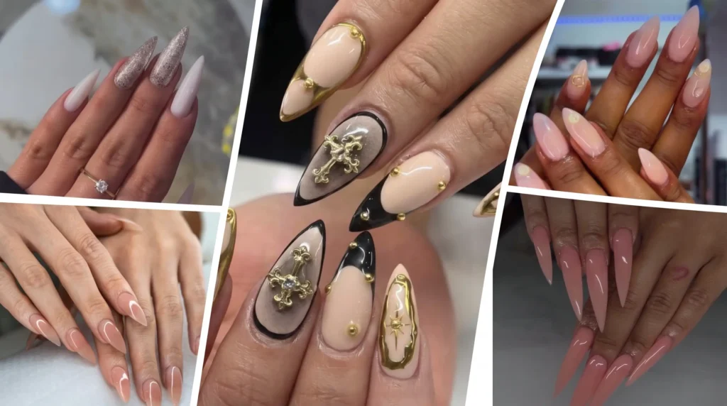 nude stiletto nails​ ideas