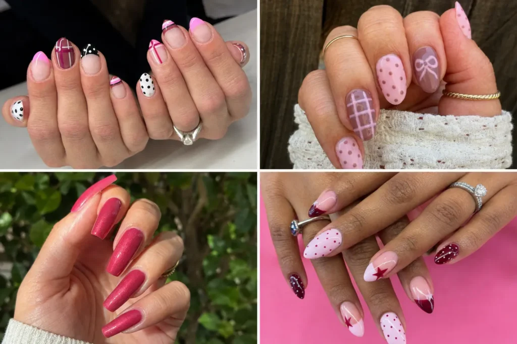 pink fall nails image